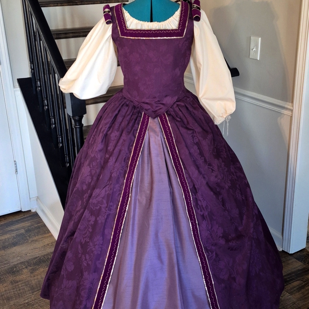 Royal Purple Brocade Renaissance Outfit